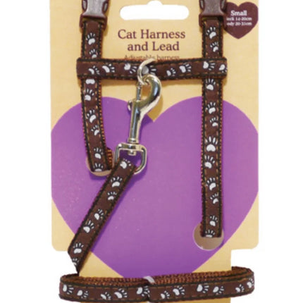 Rosewood Pawprint Cat Harness Small