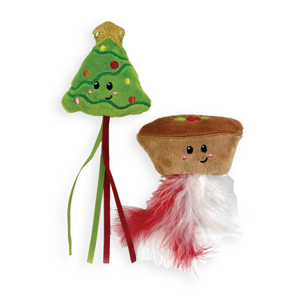 Happy Pet Christmas Feather Cat Toys 2pk