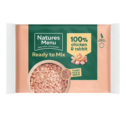 Natures Menu Ready to Mix Chicken & Rabbit 400g 100% Block