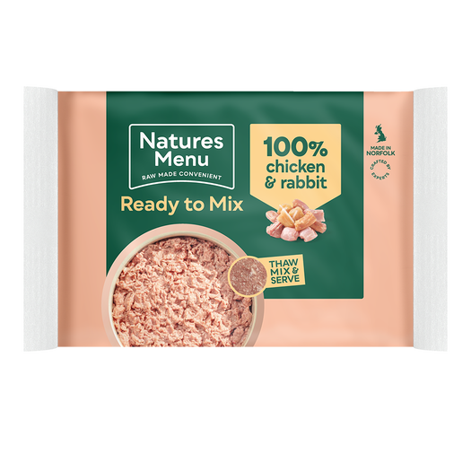 Natures Menu Ready to Mix Chicken & Rabbit 400g 100% Block