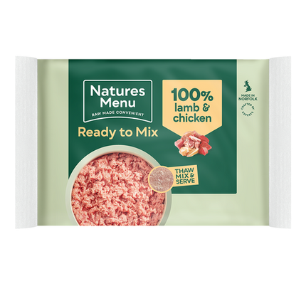 Natures Menu Ready to Mix Lamb & Chicken 400g 100% Block