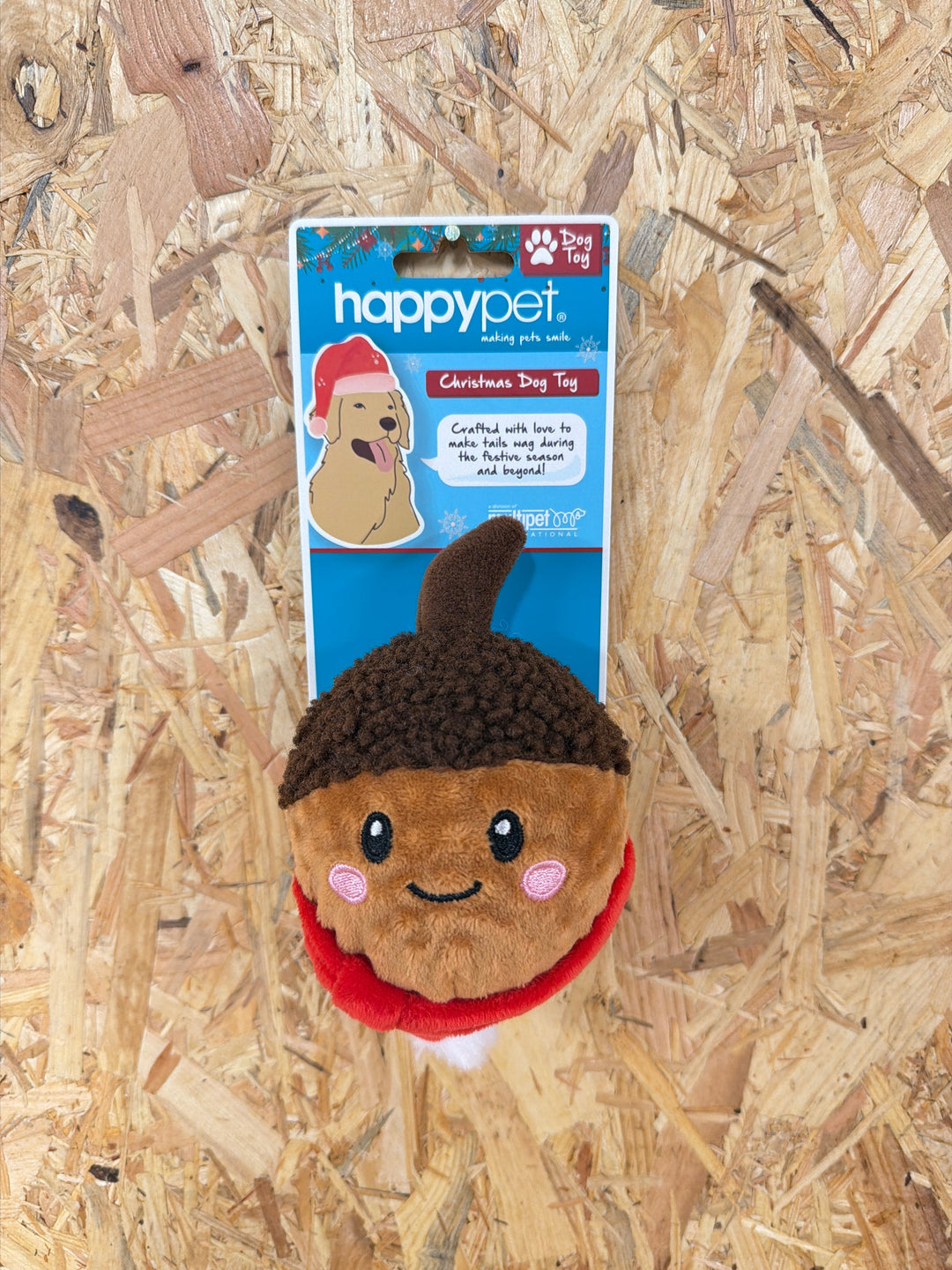 Happy Pet Christmas Chestnut Squeaker Ball