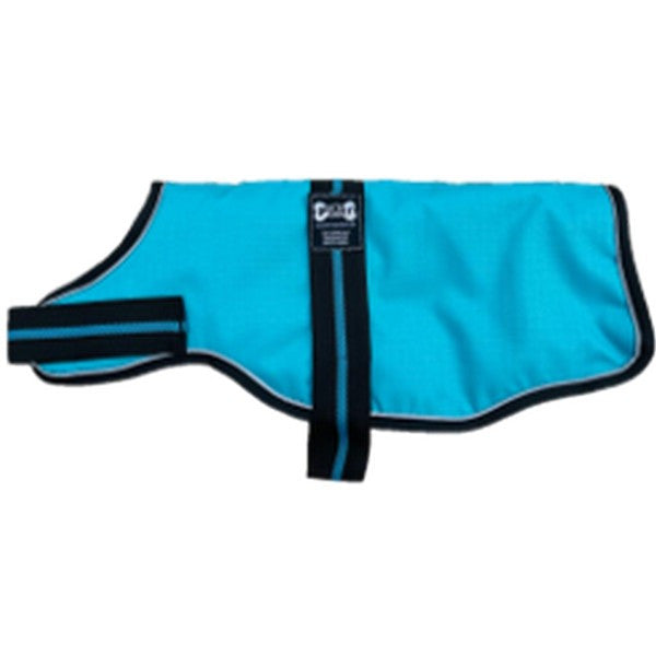 Animate Dachshund Padded Teal Dog Coat with adjustable belly strap