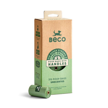 Beco Unscented Recycled Poop Bags With Handles x315 Pack