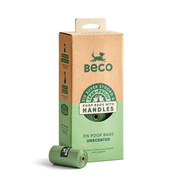 Beco Unscented Recycled Poop Bags With Handles x315 Pack