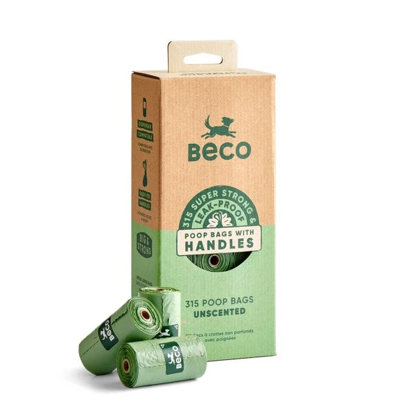 Beco Unscented Recycled Poop Bags With Handles x315 Pack