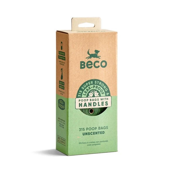 Beco Unscented Recycled Poop Bags With Handles x315 Pack