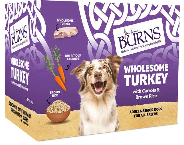 Burns Wholesome Turkey with Carrots & Brown Rice 8 x 395g