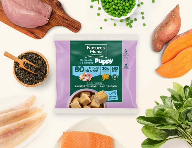 Natures Menu Puppy 80/20 Complete and Balanced  Turkey & Fish 1kg Nuggets