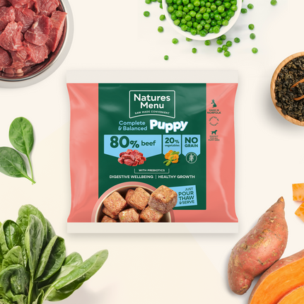 Natures Menu Puppy 80/20 Complete and Balanced Beef 1kg Nuggets