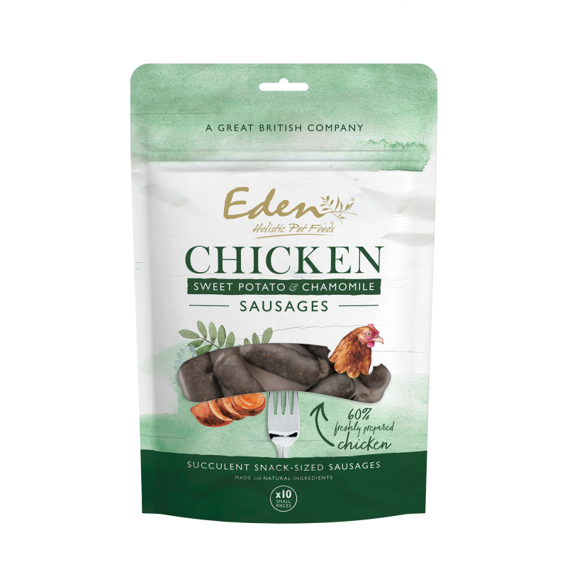 Eden Holistic Pet Food 10 Small Sausages Chicken, Sweet Potato & Chamomile Tea