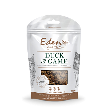 Eden Holistic Pet Food Treats 100g Duck & Game