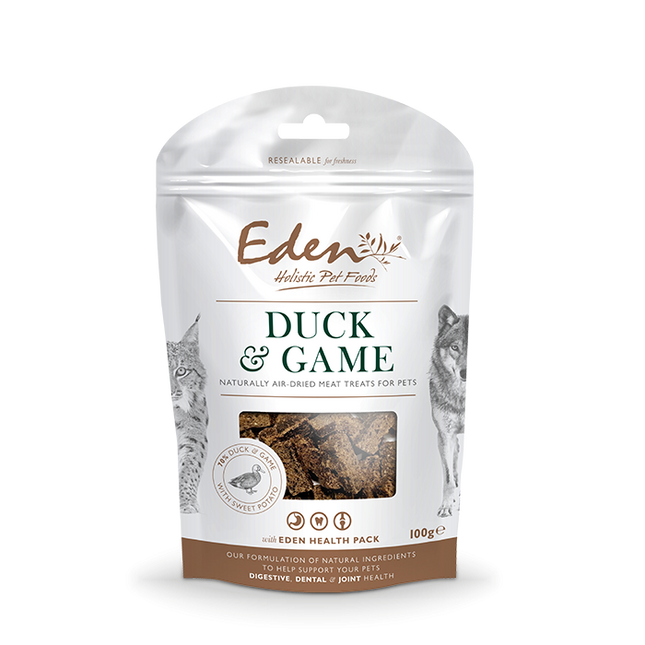 Eden Holistic Pet Food Treats 100g Duck & Game
