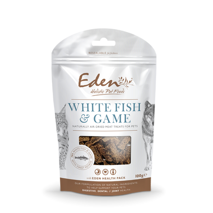 Eden Holistic Pet Food Treats 100g White Fish & Game