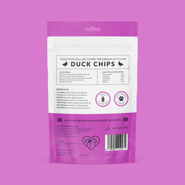 Bros Pets Duck Chips 100g