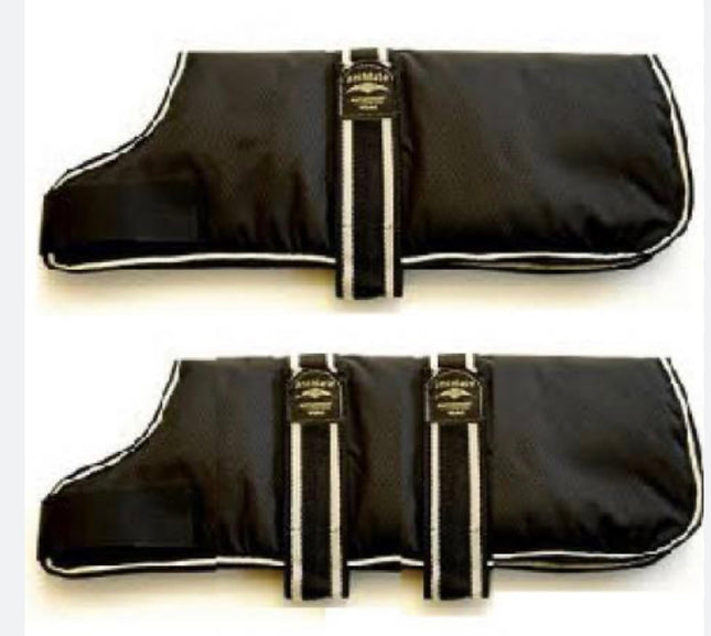 Animate Black Padded Nylon Dog Coat