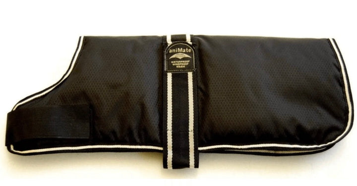 Animate Black Padded Nylon Dog Coat