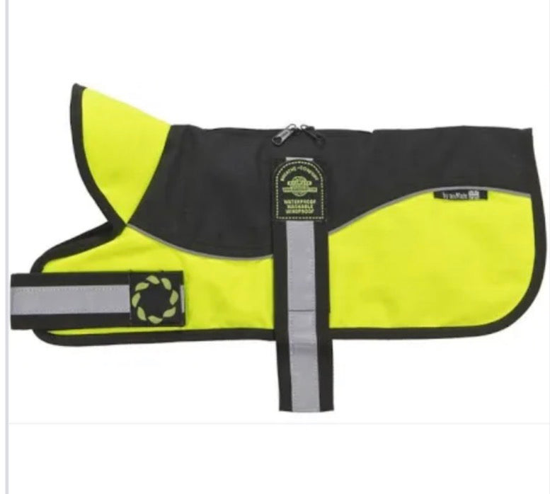 Animate Reflective Black/Hi-Viz Padded Harness Coat