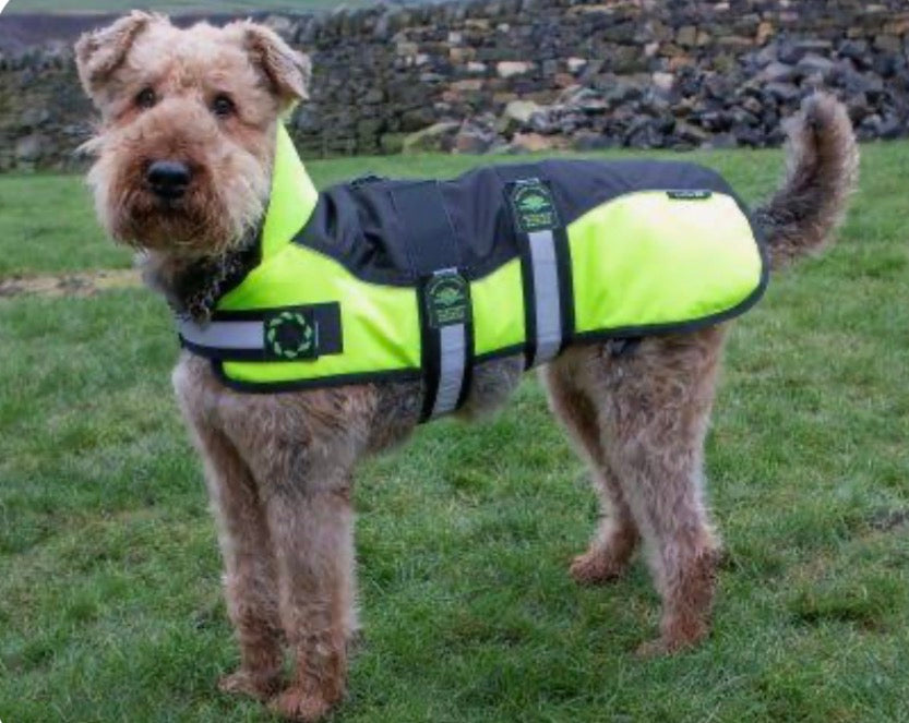 Animate Reflective Black/Hi-Viz Padded Harness Coat