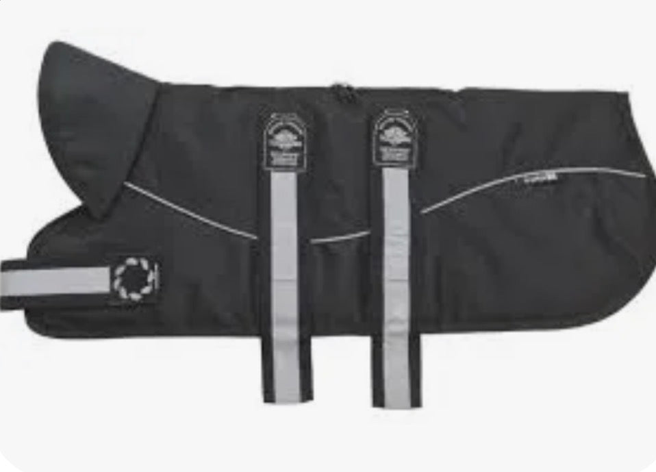 Animate Reflective Black/Black Padded Harness Coat
