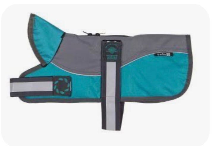 Animate Reflective Grey Teal Padded Harness Coat