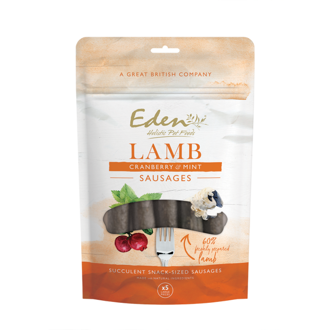 Eden Holistic Pet Food 5 Sausages Lamb, Cranberry & Mint