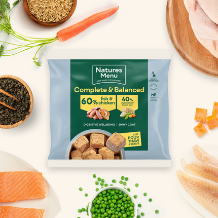 Natures Menu 60/40 Complete and Balanced Fish & Chicken 1kg Nuggets