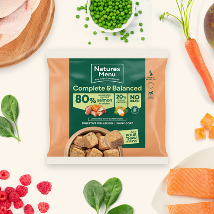 Natures Menu 80/20 Complete and Balanced Salmon & Chicken 1kg Nuggets