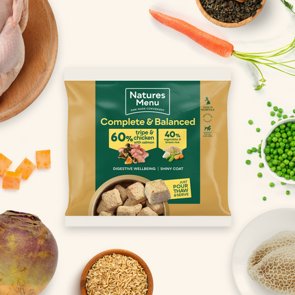 Natures Menu 60/40 Complete and Balanced Tripe & Chicken 1kg Nuggets