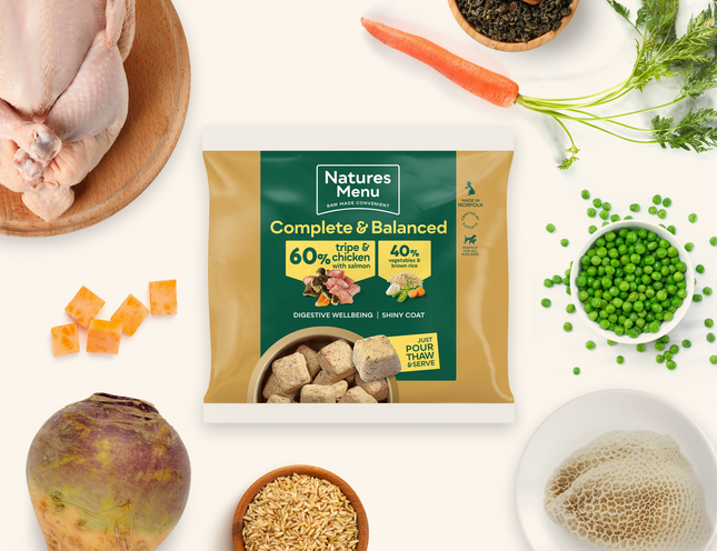 Natures Menu 60/40 Complete and Balanced Tripe & Chicken 1kg Nuggets