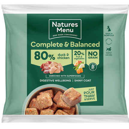 Natures Menu 80/20 Complete and Balanced Duck & Chicken 1kg Nuggets