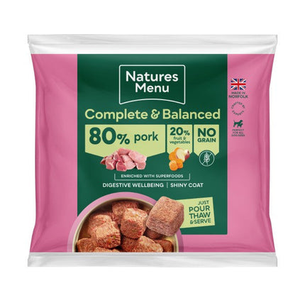 Natures Menu 80/20 Complete and Balanced Pork 1kg Nuggets