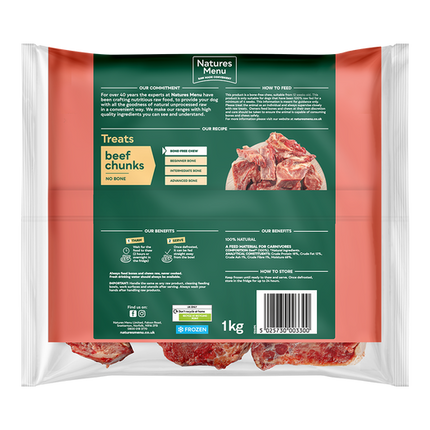 Natures Menu Frozen Treats Beef Chunks 1kg