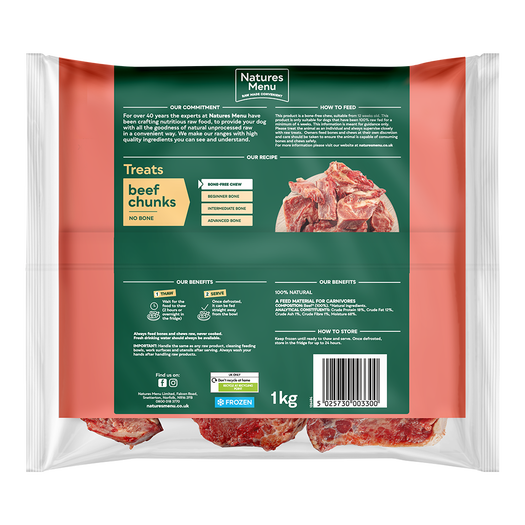 Natures Menu Frozen Treats Beef Chunks 1kg
