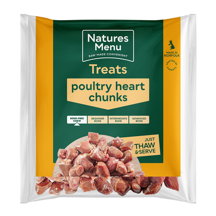 Natures Menu Frozen Treats Poultry Heart Chunks 1kg