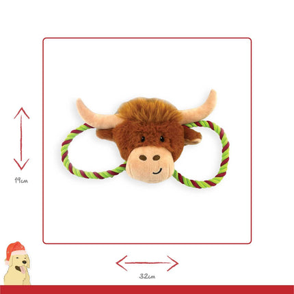 Happy Pet Herby Highland Cow Tug of War Toy