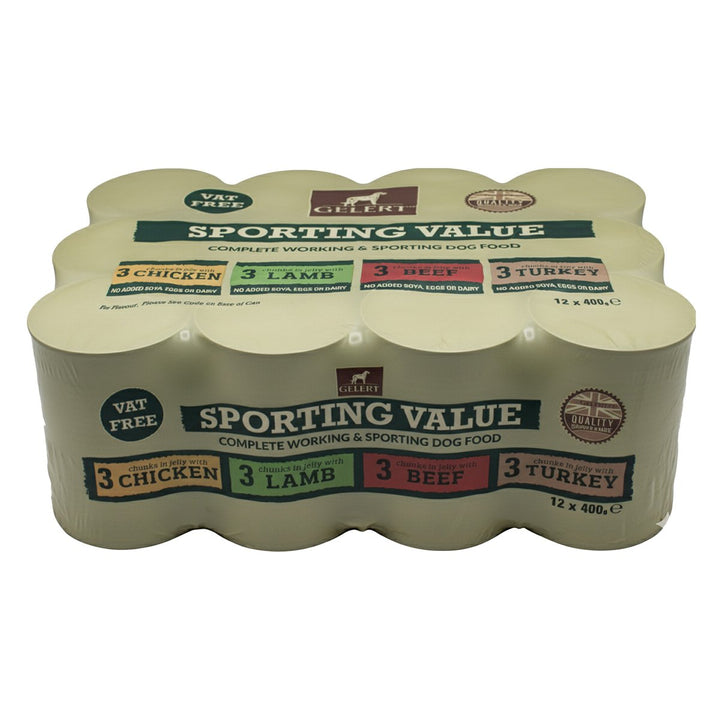 Gelert Sporting Mixed Variety Value Wet Food Tins 12x400g